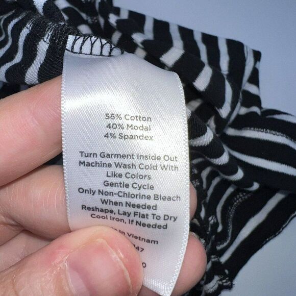 T by Talbots Size Small Black/White Striped Open Cardigan Jacket - Picture 4 of 4